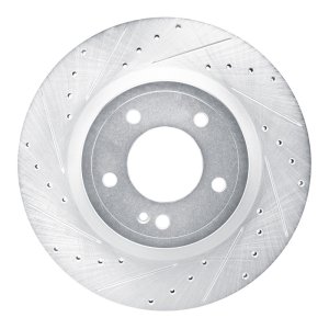 Mercedes-Benz G580 Brake Rotor (1) - Rear Left - R1 Concepts - Drilled & Slotted - Silver - `19-`25